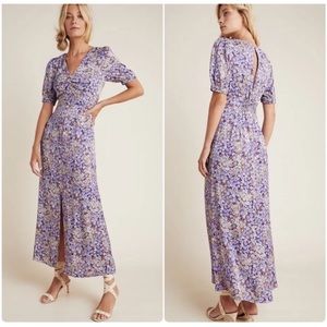 By Anthropologie Patricia Maxi Dress Purple Floral Size 6